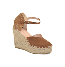 ALBA6 ESPADRILLES SANDALO CON TACCO SERRAJE OCRE
